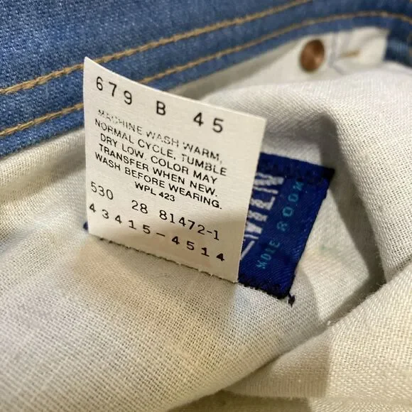 Vtg Levis For Men Size 36 30 Blue Denim WPL 423 Orange Tab Made In USAskosh